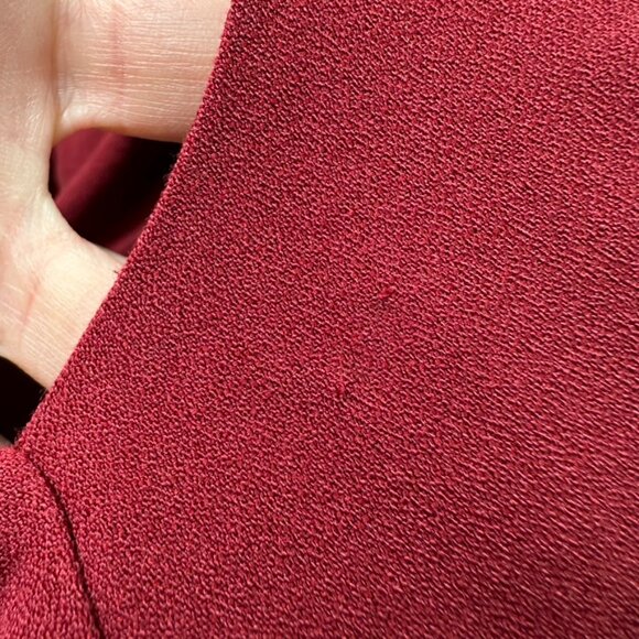 Voodoo Vixen Zoey Wide Leg Jumpsuit Womens XL Maroon Red Holiday Flutter HEMMED - Picture 7 of 16